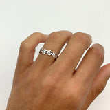 Silver Flower Band - Infinity Flower Ring - Silver Daisy Ring
