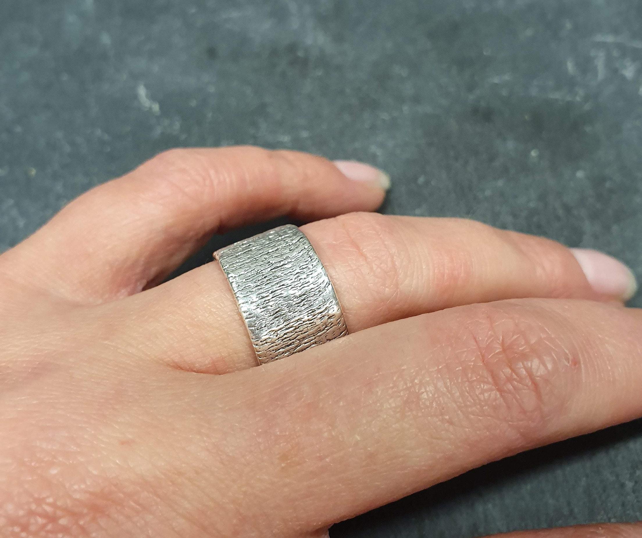 Gold Textured Ring, Gold Chunky Ring, Gold Rustic Ring, Textured Band, Chunky Band, Rustic Band, Gold Plated Ring, 925 Sterling Silver Ring(2)