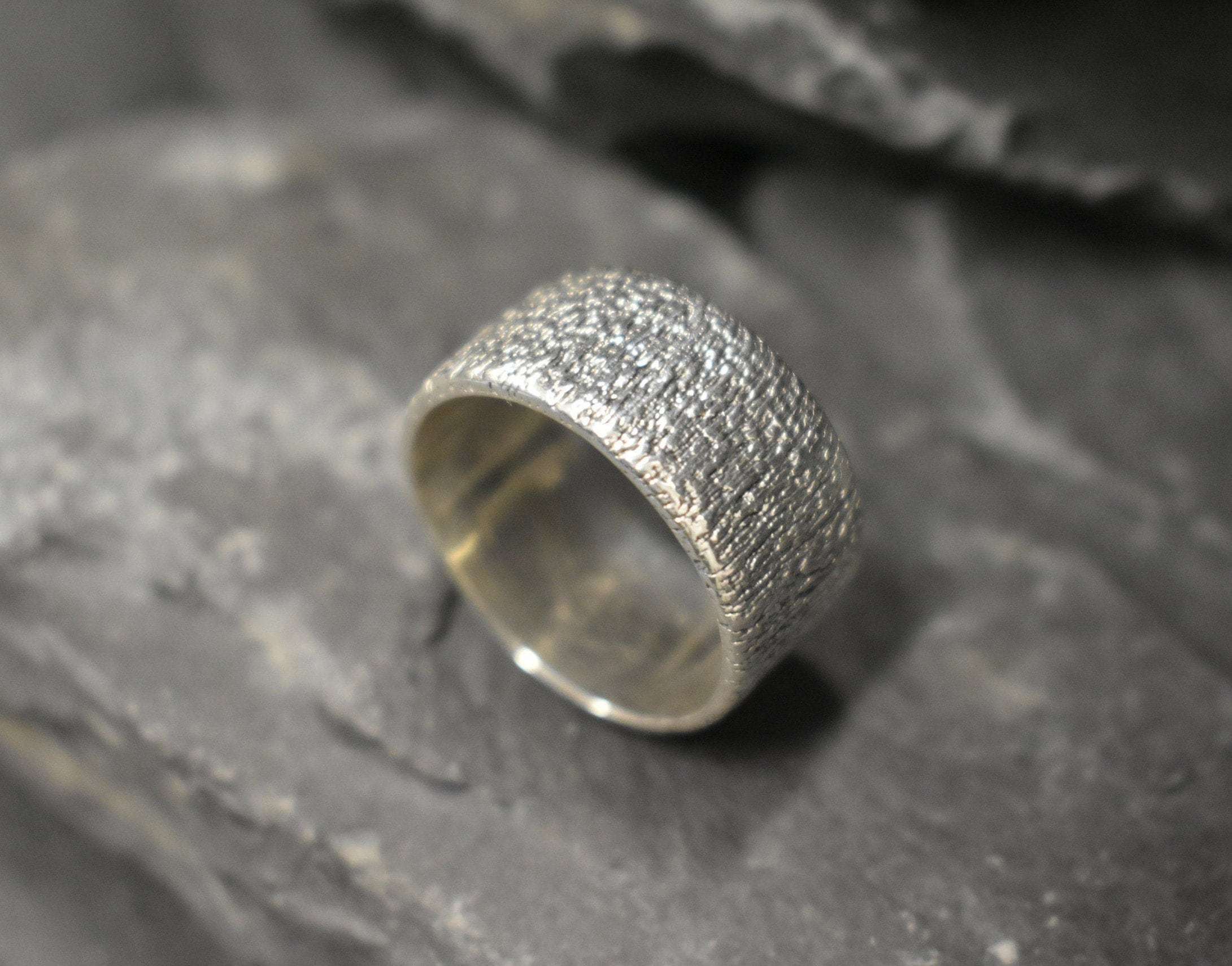 Gold Textured Ring, Gold Chunky Ring, Gold Rustic Ring, Textured Band, Chunky Band, Rustic Band, Gold Plated Ring, 925 Sterling Silver Ring(2)