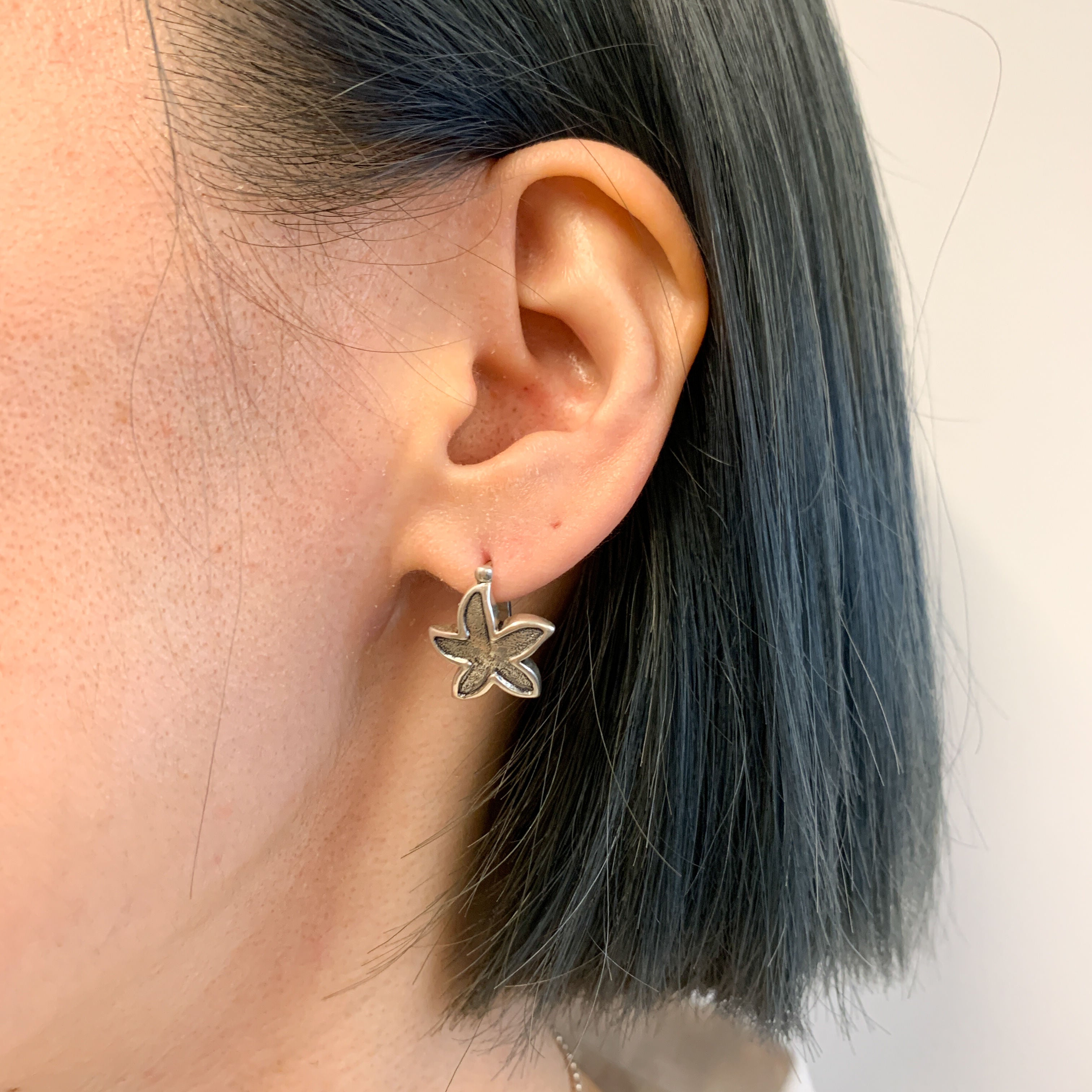 Lotus Earrings, Flower Earrings, Stud Earrings, Sterling Silver Earrings, Flower Studs, Starfish Earrings, Plumeria Earrings, Silver Studs