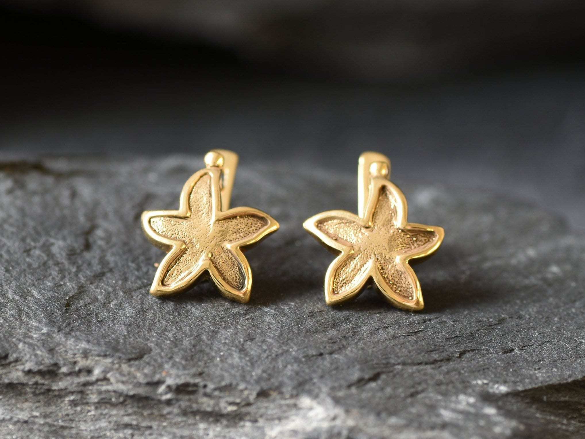 Lotus Earrings, Flower Earrings, Stud Earrings, Sterling Silver Earrings, Flower Studs, Starfish Earrings, Plumeria Earrings, Silver Studs(3)