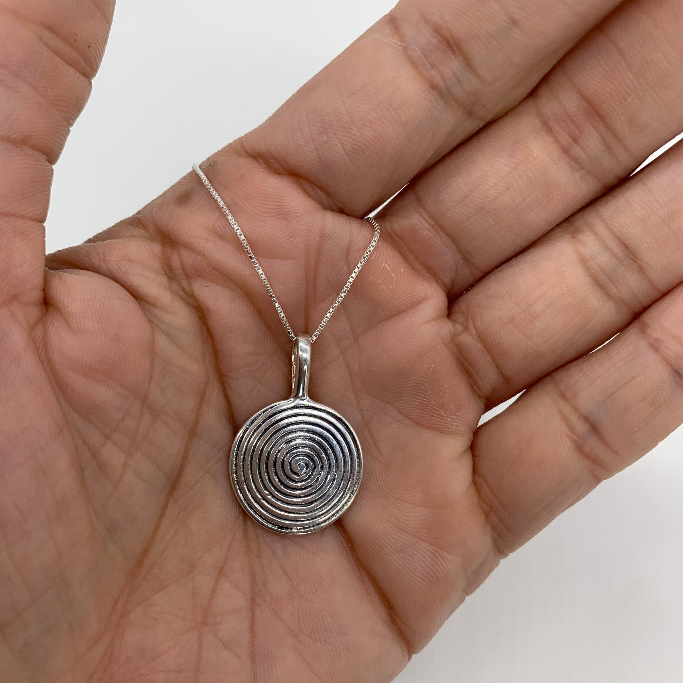 Swirl Pendant, Spiral Pendant, Dainty Necklace, Circle Pendant, Infinity Necklace, Layering Pendant, Symbolic Necklace, 925 Sterling Silver