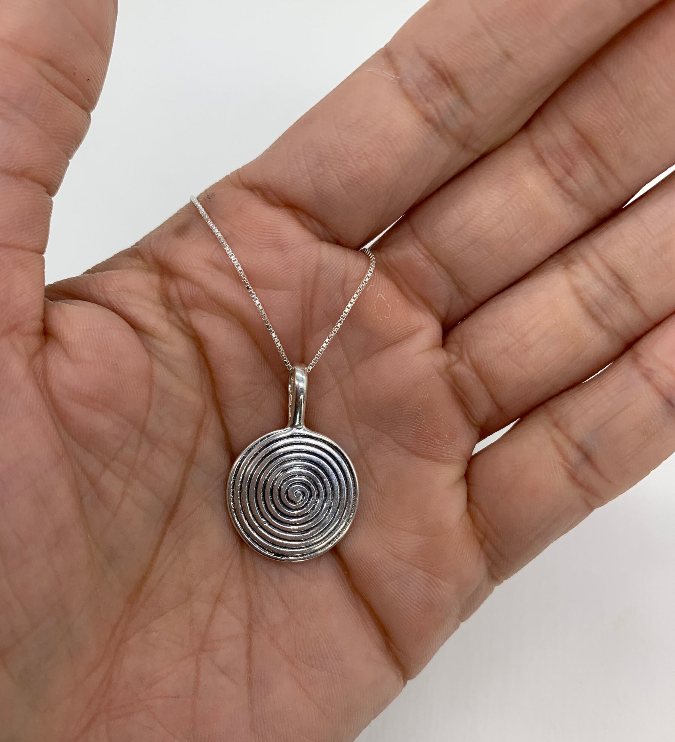 Swirl Pendant, Spiral Pendant, Dainty Necklace, Circle Pendant, Infinity Necklace, Layering Pendant, Symbolic Necklace, 925 Sterling Silver