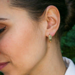 Gold Earrings, Antique Earrings, Half Huggies, Gold Plated Earrings, Half Hoops, Gold Vermeil Studs, Dainty Earrings, Vintage Earrings Style