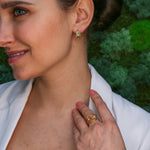 Gold Earrings, Antique Earrings, Half Huggies, Gold Plated Earrings, Half Hoops, Gold Vermeil Studs, Dainty Earrings, Vintage Earrings Style