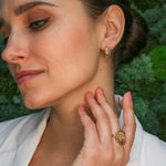 Gold Earrings, Antique Earrings, Half Huggies, Gold Plated Earrings, Half Hoops, Gold Vermeil Studs, Dainty Earrings, Vintage Earrings Style