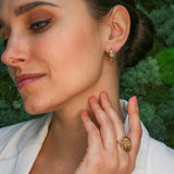 Gold Earrings, Antique Earrings, Half Huggies, Gold Plated Earrings, Half Hoops, Gold Vermeil Studs, Dainty Earrings, Vintage Earrings Style