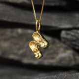 Gold Shoes Pendant, Boots Necklace, Gold Plated Pendant, Dainty Boots Pendant, Baby Boots Pendant, Ribbon Shoes Pendant, Vermeil Pendant(2)