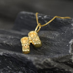 Gold Shoes Pendant, Boots Necklace, Gold Plated Pendant, Dainty Boots Pendant, Baby Boots Pendant, Ribbon Shoes Pendant, Vermeil Pendant(2)