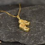 Gold Shoes Pendant, Boots Necklace, Gold Plated Pendant, Dainty Boots Pendant, Baby Boots Pendant, Ribbon Shoes Pendant, Vermeil Pendant(2)