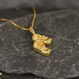 Gold Shoes Pendant, Boots Necklace, Gold Plated Pendant, Dainty Boots Pendant, Baby Boots Pendant, Ribbon Shoes Pendant, Vermeil Pendant(2)