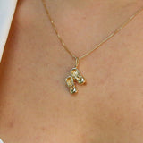 Gold Shoes Pendant, Boots Necklace, Gold Plated Pendant, Dainty Boots Pendant, Baby Boots Pendant, Ribbon Shoes Pendant, Vermeil Pendant(2)