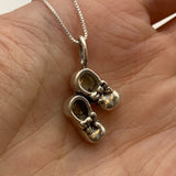 Gold Shoes Pendant, Boots Necklace, Gold Plated Pendant, Dainty Boots Pendant, Baby Boots Pendant, Ribbon Shoes Pendant, Vermeil Pendant(3)