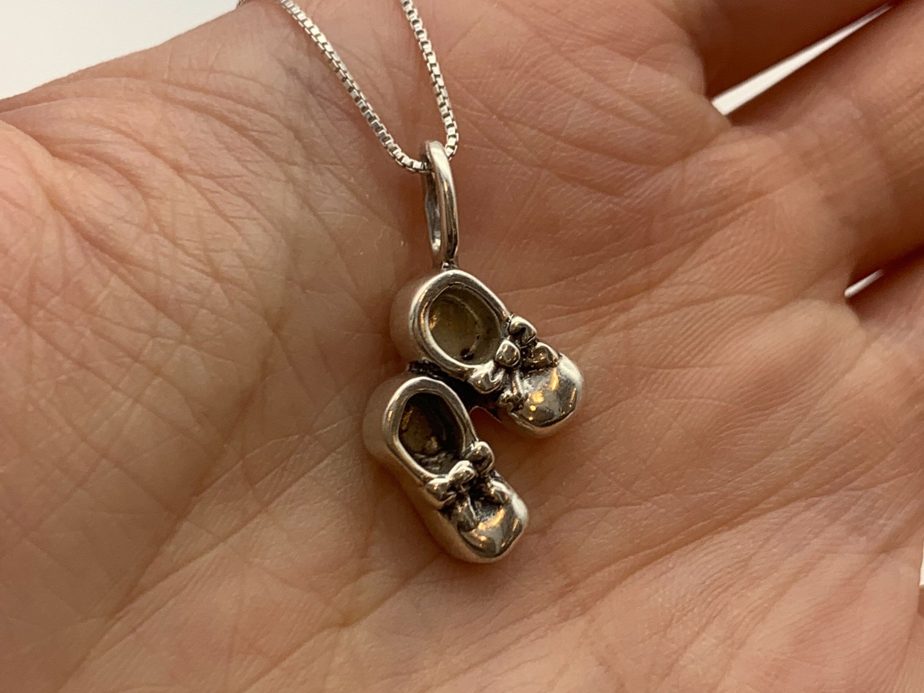 Gold Shoes Pendant, Boots Necklace, Gold Plated Pendant, Dainty Boots Pendant, Baby Boots Pendant, Ribbon Shoes Pendant, Vermeil Pendant(3)