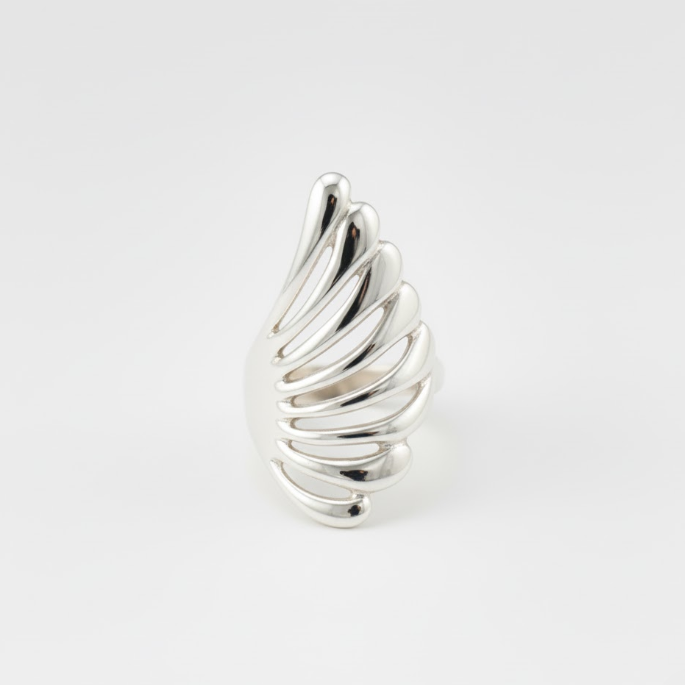 Angel Wing Ring - Silver Wing Ring -  Long Silver Ring made in 925 Sterling Silver. Ideal for everyday wear and perfect for birthday gifting and special occasions.