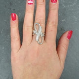 Infinity Ring, Asymmetric Ring, Solid Silver Ring, Long Artistic Ring, Long Silver Ring, Statement Ring, Sterling Silver Ring, Artisan Ring