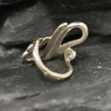 Infinity Ring, Asymmetric Ring, Solid Silver Ring, Long Artistic Ring, Long Silver Ring, Statement Ring, Sterling Silver Ring, Artisan Ring
