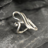 Infinity Ring, Asymmetric Ring, Solid Silver Ring, Long Artistic Ring, Long Silver Ring, Statement Ring, Sterling Silver Ring, Artisan Ring