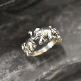 Silver Elephant Ring, Elephant Ring, Solid Silver Ring, Lucky Ring, Elephant Band, Oriental Ring, Vintage Animal Ring, Vintage Silver Ring