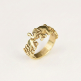 Cute Gold Elephant Ring - Petite 18k Gold Vermeil piece, perfect for daily wear and meaningful gifts for loved ones.