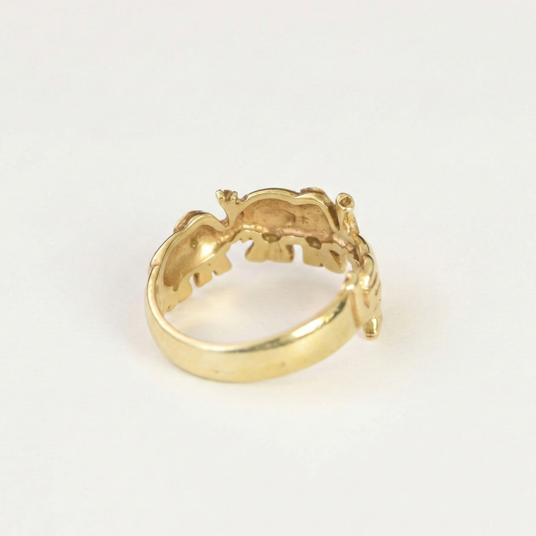 Elegant Gold Elephant Ring - Crafted in 18k Gold Vermeil, perfect for adding charm to your collection and special gift giving.