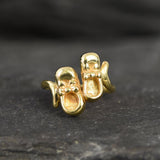 Gold Baby Shoes Ring - Mom Charm Ring, Cute Gold Ring