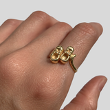 Gold Baby Shoes Ring - Mom Charm Ring, Cute Gold Ring