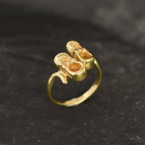 Gold Baby Shoes Ring - Mom Charm Ring, Cute Gold Ring