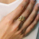Gold Baby Shoes Ring - Mom Charm Ring, Cute Gold Ring