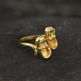 Gold Baby Shoes Ring - Mom Charm Ring, Cute Gold Ring