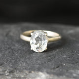 White Topaz Ring - Silver Engagement Ring - Real Topaz Ring