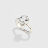 White Topaz Ring - Silver Engagement Ring - Real Topaz Ring