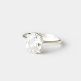 White Topaz Ring - Silver Engagement Ring - Real Topaz Ring