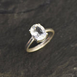 White Topaz Ring - Silver Engagement Ring - Real Topaz Ring