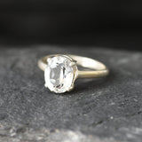 White Topaz Ring - Silver Engagement Ring - Real Topaz Ring