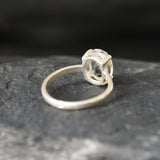 White Topaz Ring - Silver Engagement Ring - Real Topaz Ring