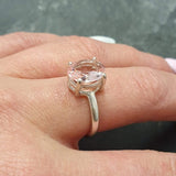 White Topaz Ring - Silver Engagement Ring - Real Topaz Ring