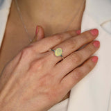 Rainbow Moonstone Ring - Moonstone Promise Ring - White Oval Ring