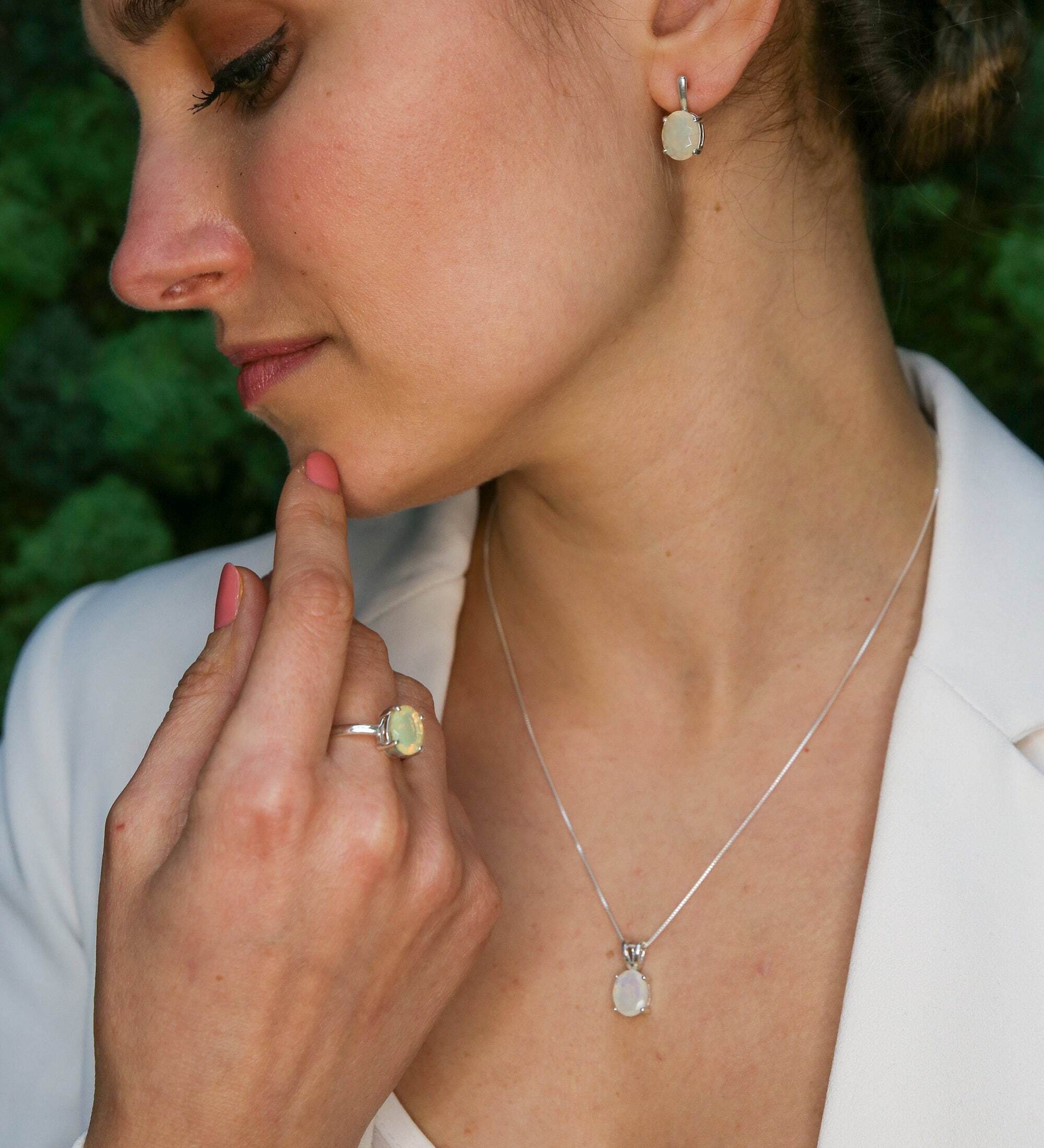 Yellow Tourmaline Necklace, Natural Tourmaline, Bi-Color Tourmaline, Unique Pendant, October Birthstone, Simple Oval Pendant, Solid Silver