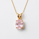 Rose Gold Morganite Necklace - Pink Gemstone Pendant - Gift For Mom