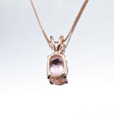 Morganite Pendant, Created Morganite, Vintage Pendant, Pink Oval Pendant, Pink Diamond Pendant, Dainty Pendant, Pink Pendant, 925 Silver(3)