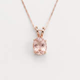 Rose Gold Morganite Necklace - Pink Gemstone Pendant - Gift For Mom