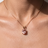 Rose Gold Morganite Necklace - Pink Gemstone Pendant - Gift For Mom