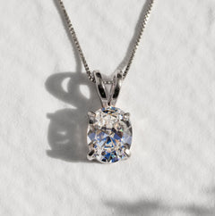 Diamond Necklace, Delicate Pendant,  CZ Diamond Pendant, Sterling Silver Diamond Necklace, Bridesmaid Necklace, Solitaire Lab Diamond Charm