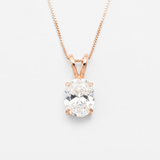 Rose Gold Diamond Pendant - Oval Diamond Necklace - Pink Diamond Necklace made in Rose Gold Vermeil. Ideal for everyday wear and perfect for birthday gifting and special occasions.