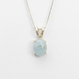 Gold Aquamarine Pendant - Natural Aquamarine Necklace, Gold Aqua Necklace