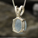 Genuine Aquamarine Necklace - Dainty Blue Pendant - March Birthstone Necklace
