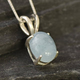 Aquamarine Pendant, Natural Aquamarine, March Birthstone, Blue Oval Pendant, Blue Pendant, Dainty Pendant, Aquamarine, 925 Solid Silver