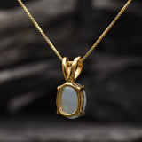 Gold Aquamarine Pendant - Natural Aquamarine Necklace, Gold Aqua Necklace