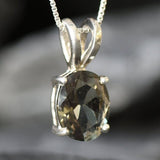Gold Diamond Pendant - Green Diamond Necklace - Dainty Solitaire Pendant